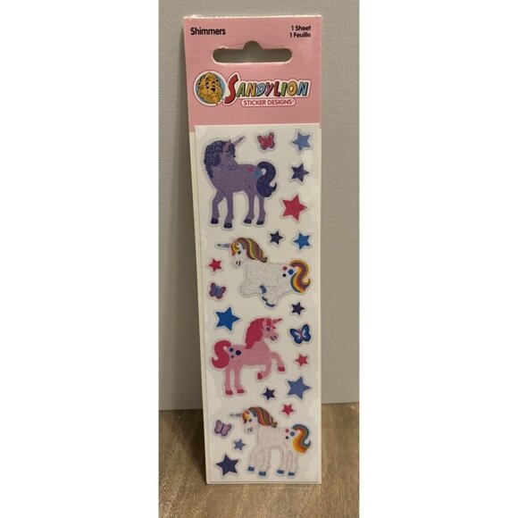 Vintage Sandylion Shimmers Stickers Sealed, Unicorns - Picture 1 of 4
